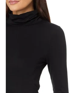 Splendid Bamboo Turtleneck Long Sleeve Black Outlet