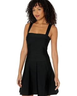 Women Bebe Bandage Drop Waist A-Line Dress