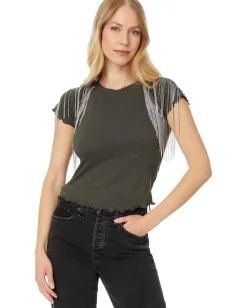 Free People Bang Bang Tee Vintage Grey Outlet