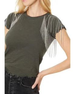 Free People Bang Bang Tee Vintage Grey Outlet