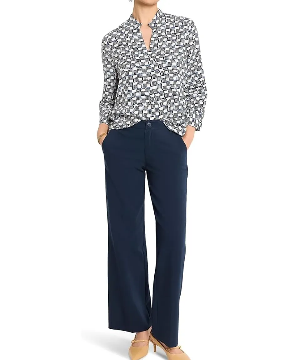 NIC+ZOE Basket Weave Ecovero Shirt Indigo Multi Hot