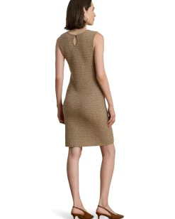 Lauren Ralph Lauren Basket-Weave Sleeveless Sweater Dress Adirondack Heather Clearance