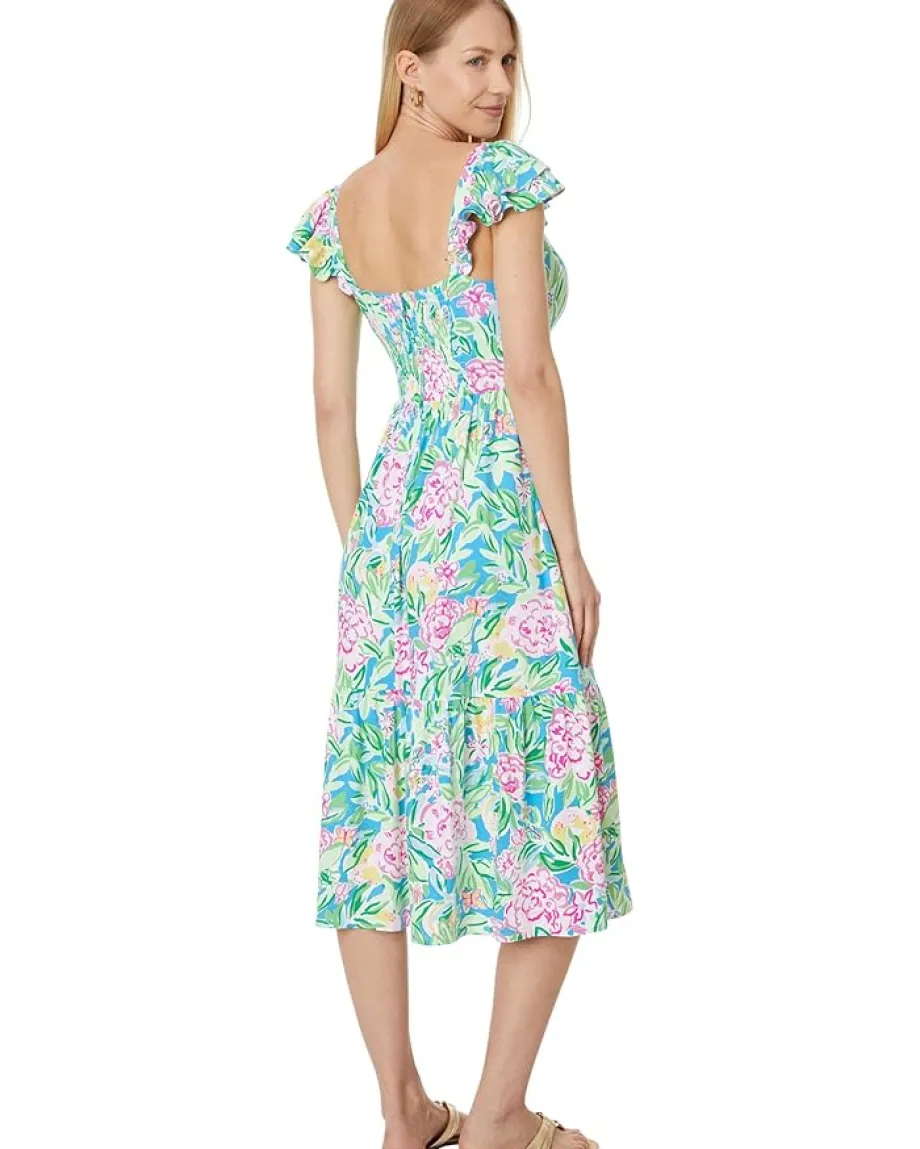 Women Lilly Pulitzer Bayleigh Flutter Sleeve Midi