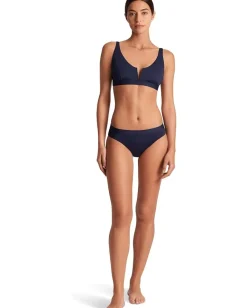 Lauren Ralph Lauren Beach Club Solid V Wire Over the Shoulder Top Dark Navy Hot