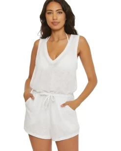 Women BECCA Beach Date Romper with pockets cover-up