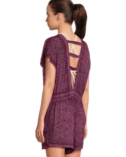 BECCA Beach Date V Neck Romper Cover-Up Aubergine Best