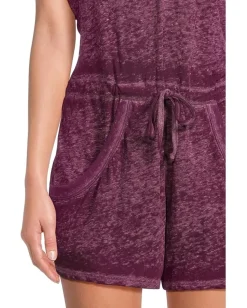 BECCA Beach Date V Neck Romper Cover-Up Aubergine Best