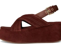 Free People Beach Party Platform Cathay Spice Suede Sale