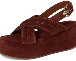 Free People Beach Party Platform Cathay Spice Suede Sale