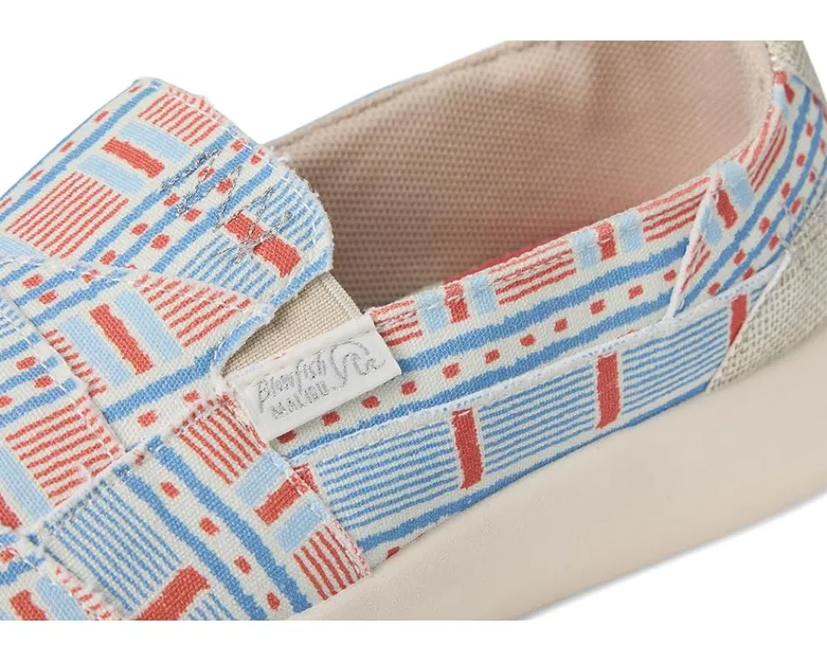 Blowfish Malibu Beachfront Slip On Shoes Red Americana Stripe Fabric New