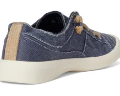 Blowfish Malibu Beachside Slip On Shoes Navy Twill Fabric Clearance