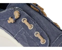 Blowfish Malibu Beachside Slip On Shoes Navy Twill Fabric Clearance