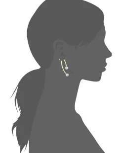 Rebecca Minkoff Bead Front/Back Hoop Earrings 12K with Pearl Best