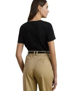 Lauren Ralph Lauren Beaded-logo Cotton Jersey Tee Black Best
