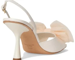 Kate Spade New York Beau Mesh Heeled Sandals Cream Outlet