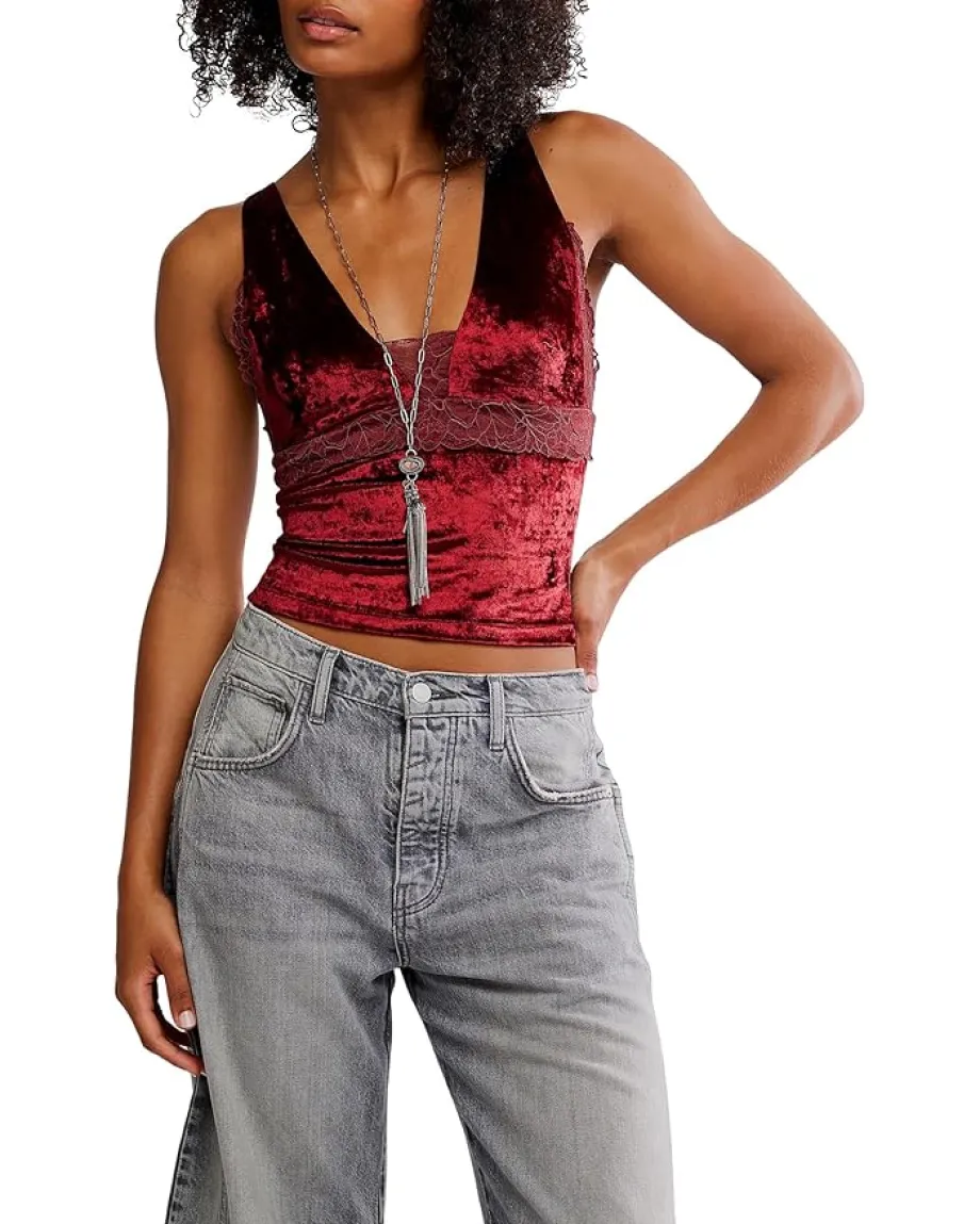 Free People Bed Of Roses Cami Garnet Grotto
