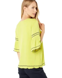 Women Vince Camuto Bell Sleeve Embroidered Knit