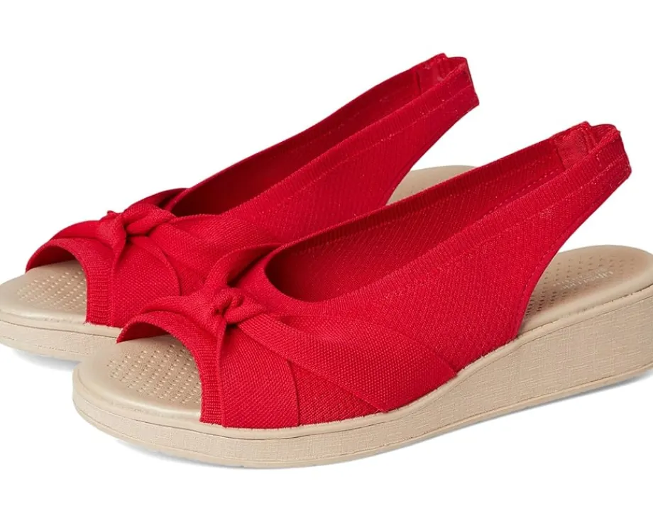 LifeStride Bell Slingbacks Fire Red Knit Fabric Outlet