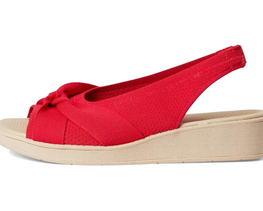 LifeStride Bell Slingbacks Fire Red Knit Fabric Outlet