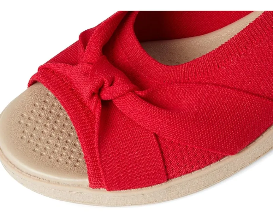 LifeStride Bell Slingbacks Fire Red Knit Fabric Outlet