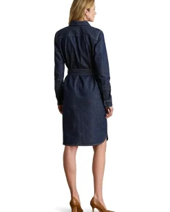 Lauren Ralph Lauren Belted Denim Shirtdress Pure Rinse Wash