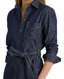 Lauren Ralph Lauren Belted Denim Shirtdress Pure Rinse Wash