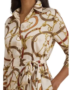 Women Lauren Ralph Lauren Belting-Print Twill Shirtdress