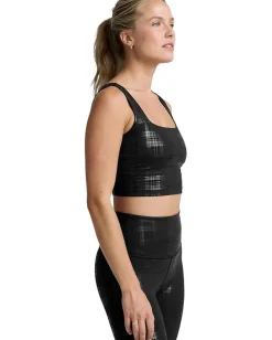 Beyond Yoga Beyond The Studio High Cropped Tank Plaid Foil Black Clearance