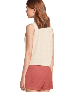 Toad&Co Bianca Crew Tank Embroidered Natural Embroidery New