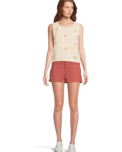 Toad&Co Bianca Crew Tank Embroidered Natural Embroidery New