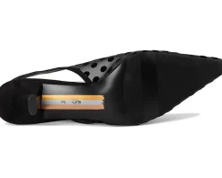 Sam Edelman Bianka Sling 3 Black Polka Dot Mesh New