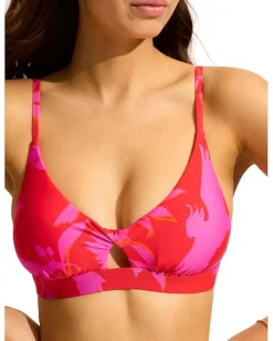 Seafolly Birds Of Paradise Twist Front Bralette Chilli Red Online