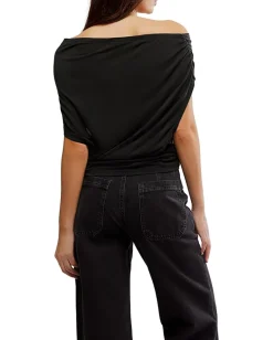 Free People Blake Knit Top Black Discount