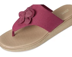 LifeStride Bloom Thongs Dusty Rose Denim Fabric Best