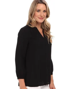 NYDJ Blouse w/ Pleated Back Black Sale