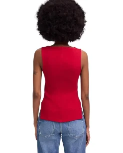 Women Madewell Boat Neck Slit Tank