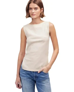 Madewell Boat Neck Slit Tank Vintage Ivory Outlet