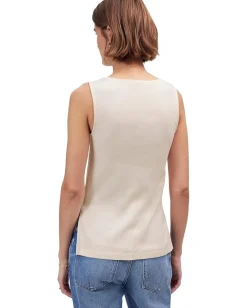 Madewell Boat Neck Slit Tank Vintage Ivory Outlet