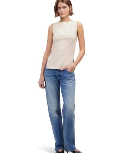 Madewell Boat Neck Slit Tank Vintage Ivory Outlet