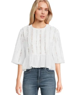 Madewell Bobbi Top - Cotton Viscose Voile Festival Red Best