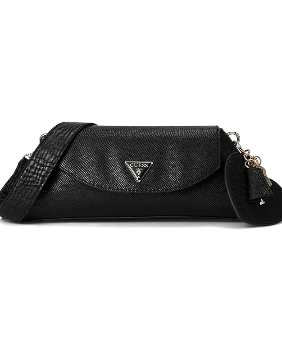 GUESS Bolena Flap Shoulder Bag Black Sale