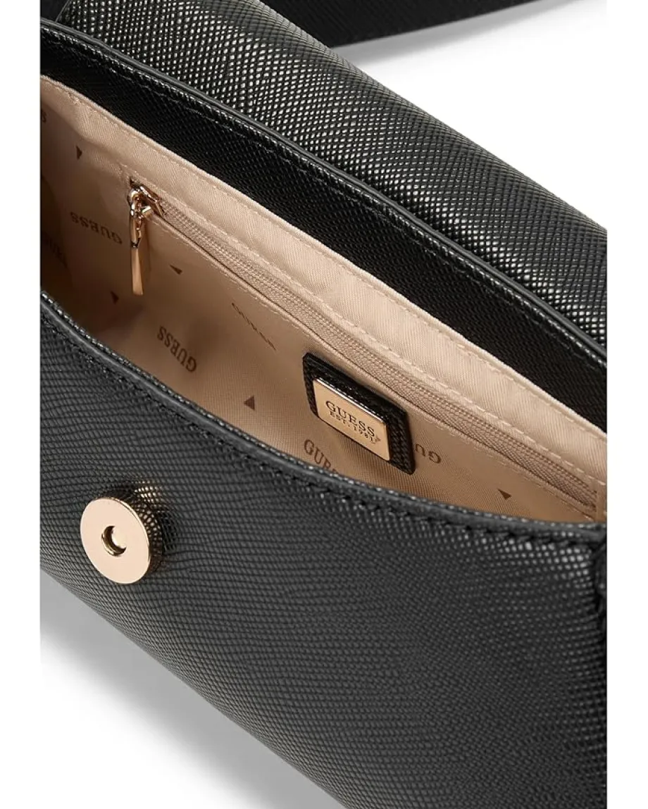 GUESS Bolena Flap Shoulder Bag Black Sale