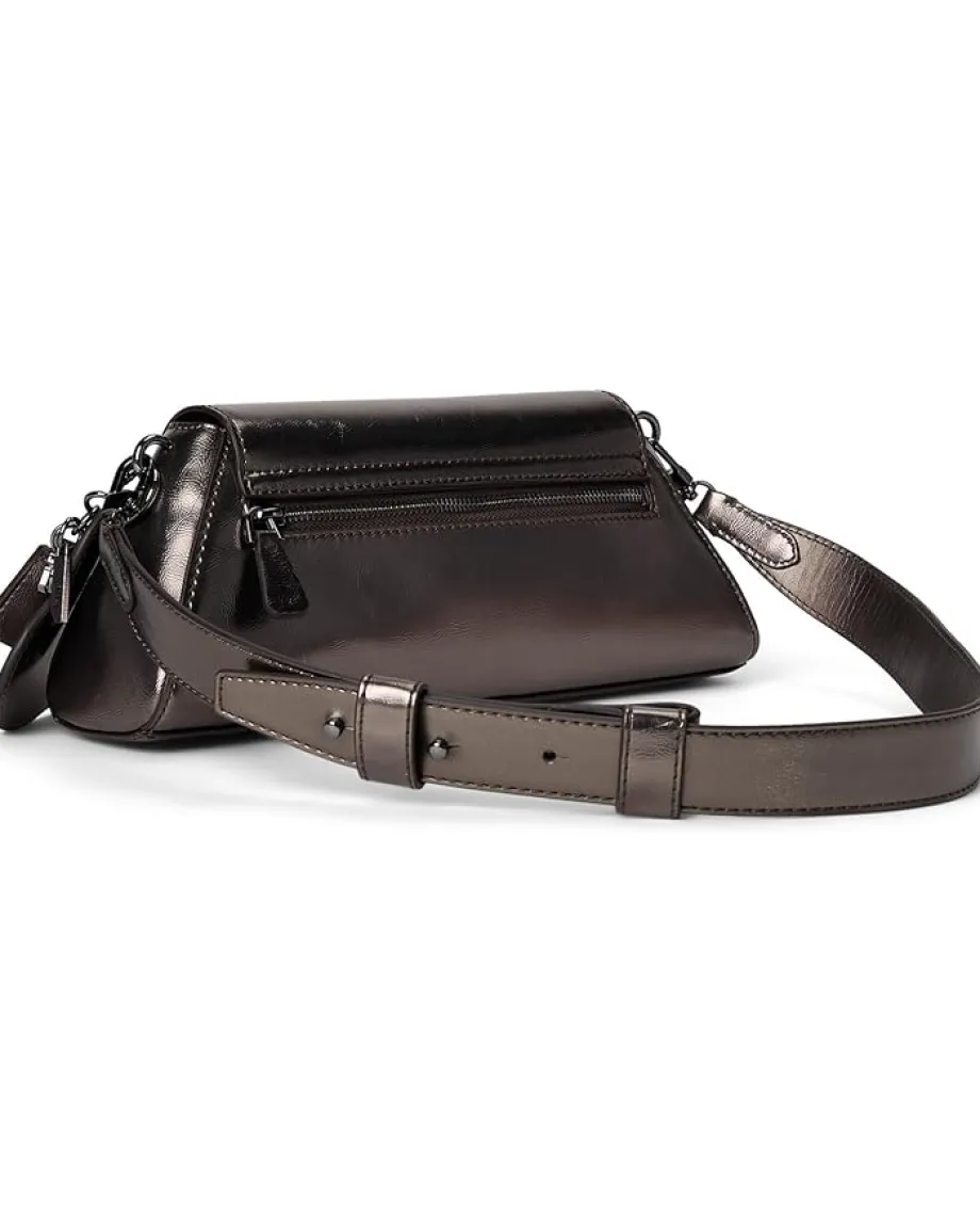 GUESS Bolena Flap Shoulder Bag Pewter Hot