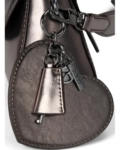 GUESS Bolena Flap Shoulder Bag Pewter Hot