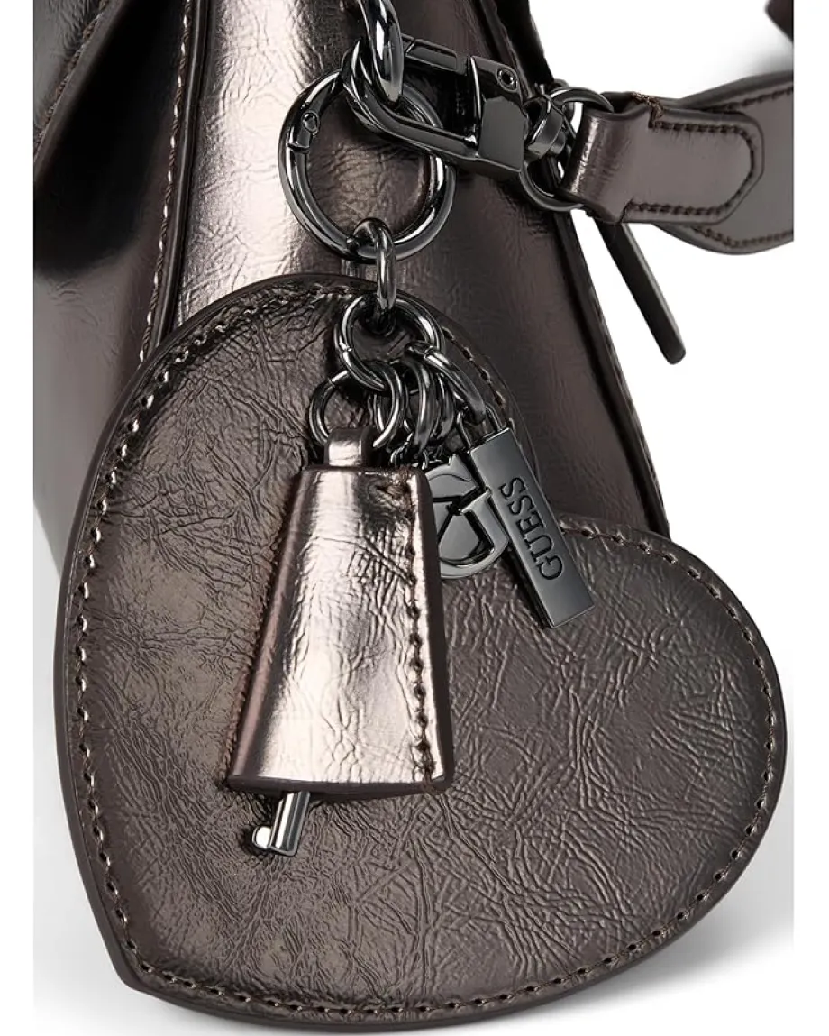 GUESS Bolena Flap Shoulder Bag Pewter Hot