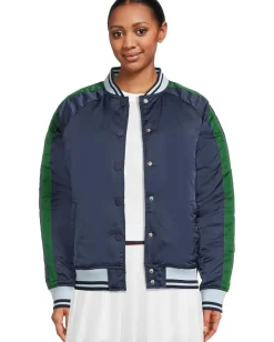 Beach Riot Bomber Jacket Ivory Color-Block Hot