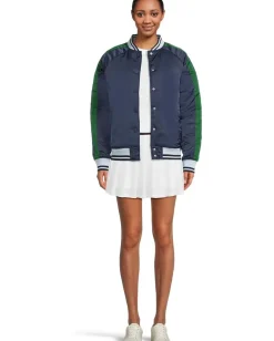 Beach Riot Bomber Jacket Ivory Color-Block Hot