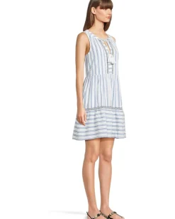 Women Tommy Bahama Bonita Strip Sleeveless Tiered Dress