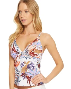La Blanca Botanical Garden Cross-Back Tankini White Outlet