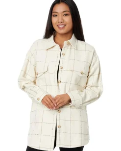Madewell Bouclé Oversized Shirt-Jacket in Windowpane Antique Cream Windowpane New